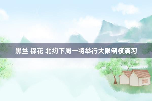 黑丝 探花 北约下周一将举行大限制核演习