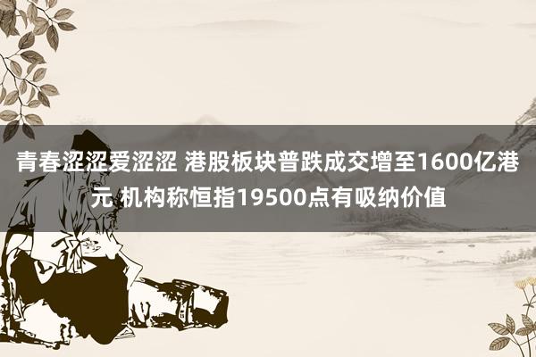 青春涩涩爱涩涩 港股板块普跌成交增至1600亿港元 机构称恒指19500点有吸纳价值