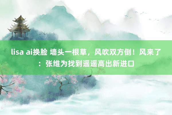 lisa ai换脸 墙头一根草，风吹双方倒！风来了：张维为找到遥遥高出新进口