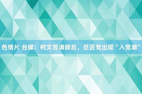 色情片 台媒：柯文哲请辞后，巨匠党出现“入党潮”