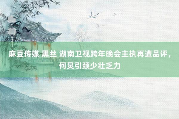 麻豆传媒 黑丝 湖南卫视跨年晚会主执再遭品评，何炅引颈少壮乏力
