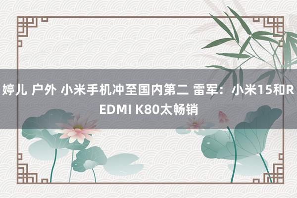 婷儿 户外 小米手机冲至国内第二 雷军：小米15和REDMI K80太畅销