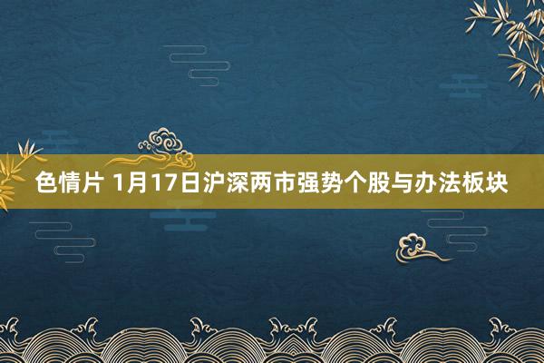 色情片 1月17日沪深两市强势个股与办法板块