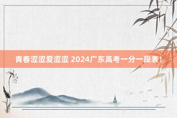 青春涩涩爱涩涩 2024广东高考一分一段表！