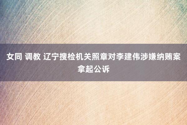 女同 调教 辽宁搜检机关照章对李建伟涉嫌纳贿案拿起公诉