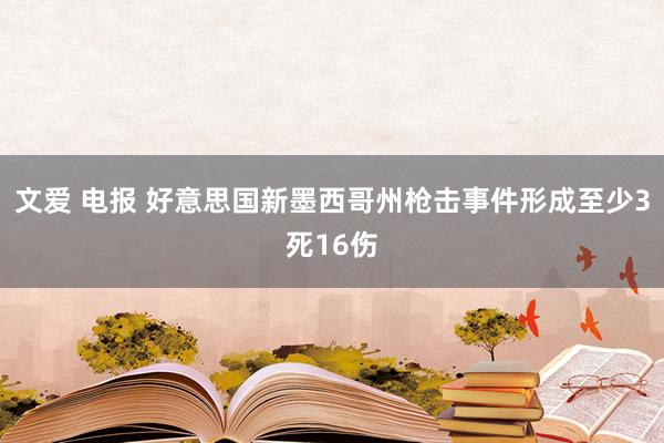 文爱 电报 好意思国新墨西哥州枪击事件形成至少3死16伤