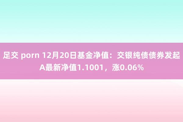 足交 porn 12月20日基金净值：交银纯债债券发起A最新净值1.1001，涨0.06%
