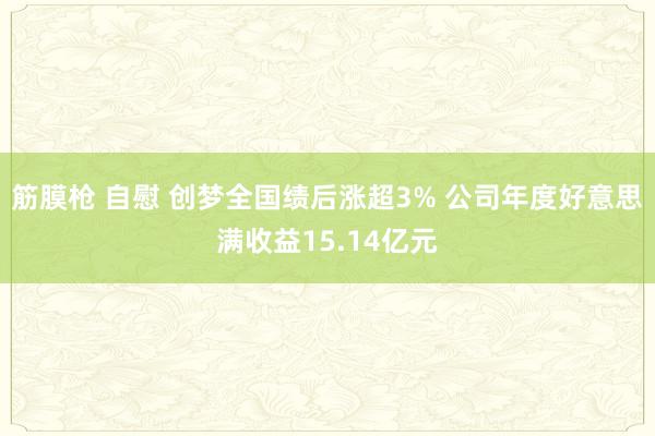 筋膜枪 自慰 创梦全国绩后涨超3% 公司年度好意思满收益15.14亿元