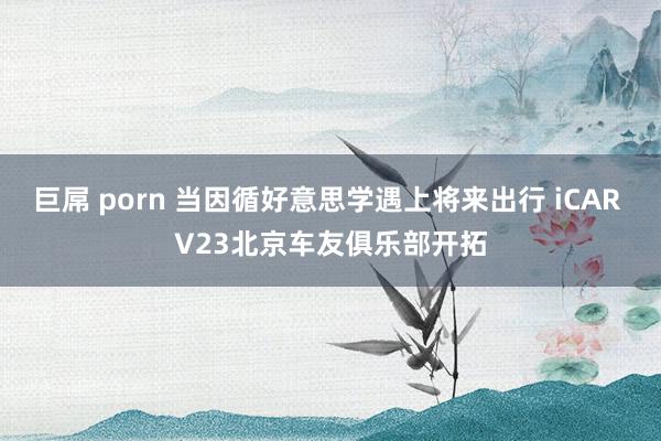 巨屌 porn 当因循好意思学遇上将来出行 iCAR V23北京车友俱乐部开拓