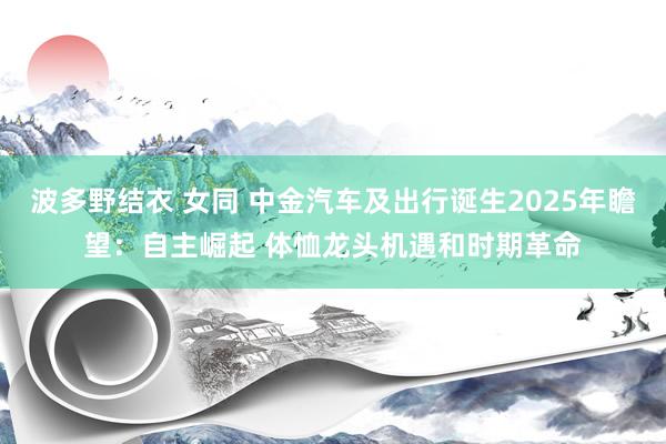 波多野结衣 女同 中金汽车及出行诞生2025年瞻望：自主崛起 体恤龙头机遇和时期革命