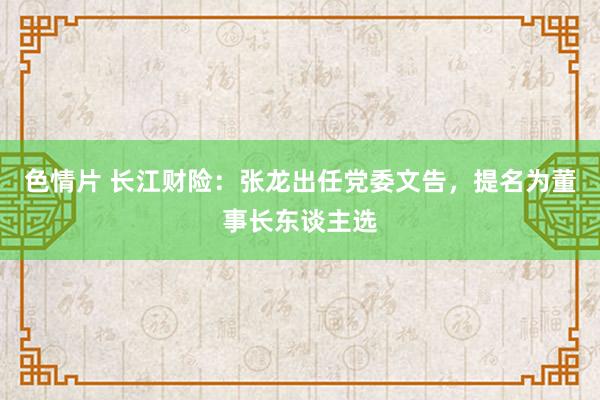 色情片 长江财险：张龙出任党委文告，提名为董事长东谈主选