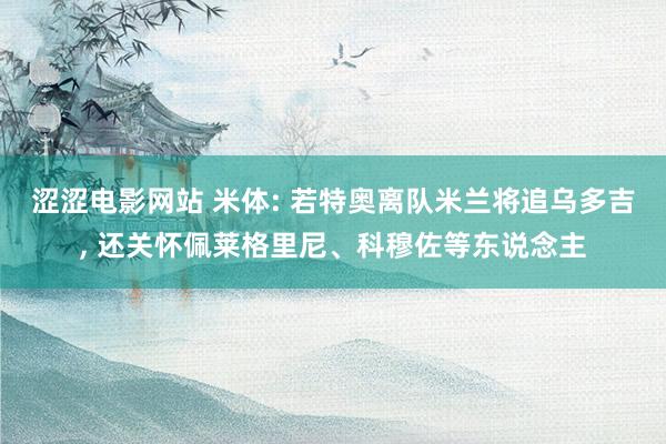 涩涩电影网站 米体: 若特奥离队米兰将追乌多吉， 还关怀佩莱格里尼、科穆佐等东说念主