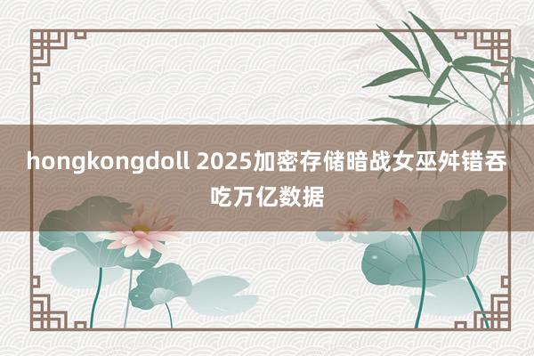 hongkongdoll 2025加密存储暗战女巫舛错吞吃万亿数据