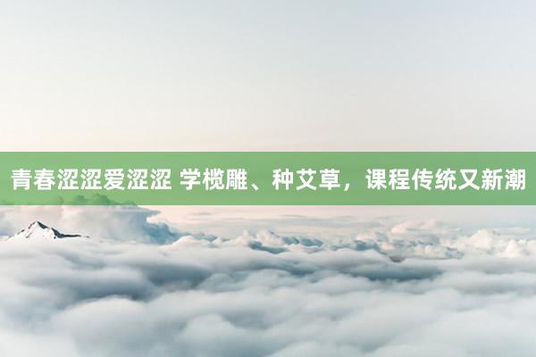 青春涩涩爱涩涩 学榄雕、种艾草，课程传统又新潮