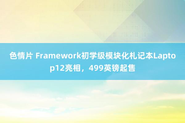 色情片 Framework初学级模块化札记本Laptop12亮相，499英镑起售