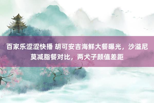 百家乐涩涩快播 胡可安吉海鲜大餐曝光，沙溢尼莫减脂餐对比，两犬子颜值差距