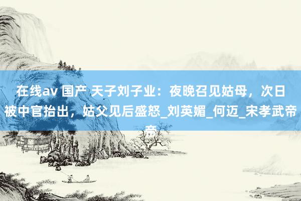 在线av 国产 天子刘子业：夜晚召见姑母，次日被中官抬出，姑父见后盛怒_刘英媚_何迈_宋孝武帝