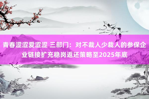 青春涩涩爱涩涩 三部门：对不裁人少裁人的参保企业链接扩充稳岗返还策略至2025年底